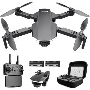 Drone Avec Caméra 1080p Hd, Drone Pliable Quadricoptère Extérieur, Positionnement De Flux Optique, Photos Gestuelles, 25 Mins De Vol Avec 2 Batteries Rechargeables & Sac De Transport - Neuf