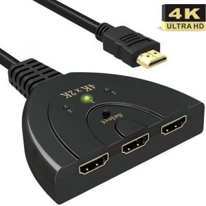 HDMI Switch 3-Port HDMI Splitter Câble Commutateur Prend en Charge 4K/1080P/3D Pour Xbox / PS3 / PS4 / Apple TV / Fire TV - Neuf