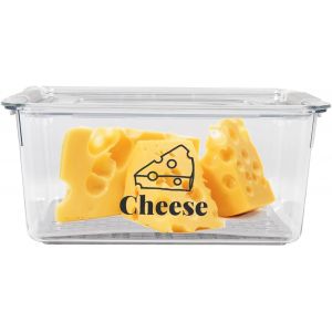 Checarzhn--No1-Boîte À Fromage Pour Frigo,Anti Odeur Boîte De Rangement De Avec Couvercle - Pour Les Morceaux Et Les Tranches De Fromage Cuisine,Sans Bpa,Bac À Légumes Avec Fonction D'égouttage 23*15 - Neuf