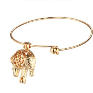 Bracelet Femme Pendentif Aromatherapie Lave Forme Fee Etui Diffuseur D'huiles Essentielles Or - Neuf