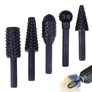 Fraise rotative, Lot de 5 fraises rotatives pour meuleuse - Tige ronde de - Outils de sculpture du bois - Neuf