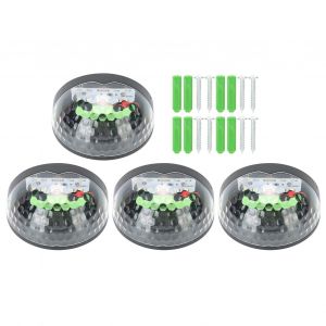 HJLIAN Lot de 4 appliques murales d'exterieur etanches a energie solaire, 6 LED, coque noire, lumiere blanche - Neuf