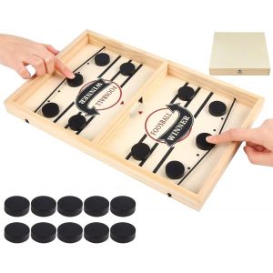 SANSH-Jeu de société de Hockey, Jeu de Société Rapide Slingpuck, Jeu de Palet Rapide à Fronde, Interaction 2 en 1, Jeux de Table en Bois,Jouets Interactifs Parent - Enfant - Neuf