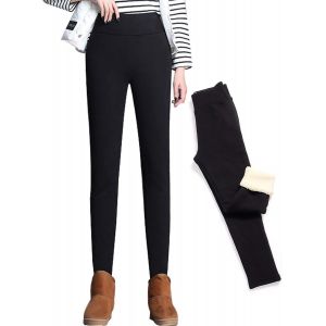 Legging Polaire Femme Hiver Pantalons Chaud Doublé En Polaire Pantalon Slim Épais Leggings Thermique Femme Élastiques Sport Running Jogging Yoga - Neuf