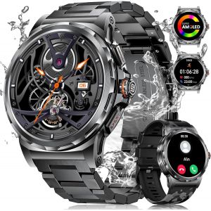 Montre Connect&eacute;e Homme Avec Appel Bluetooth Et Assistant Vocal, Style Camouflage, 1,43'' Amoled Smartwatch Avec Fr&eacute;quence Cardiaque/Spo2/Moniteur De Sommeil, &Eacute;tanche 5 Atm/120+ Modes De Sport - Neuf