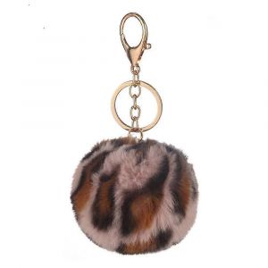 Fausse Fourrure Balle Trousseau de cl&eacute;s pour les Sacs, Cl&eacute;s de Voiture, les Femmes & les Filles - Peluche Molle Accessoire, 4 Pouces, Multi-Options de Couleur - Neuf