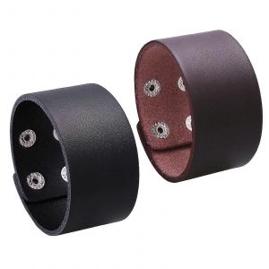 Bracelet En Cuir Pu Punk Handmade Cuff Bracelets Pour Mariage Teen Son Hommes Père - Neuf