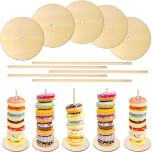 Un Ensemble De 5 D&eacute;corations De F&ecirc;te De Support De G&acirc;teau En Carton Support De Beignet Pour La D&eacute;coration De D&icirc;ner De Famille - Neuf