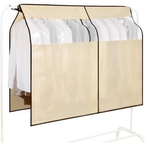 Housse De Tringle &Agrave; V&ecirc;tements 90x110 Cm - - Longue Housse En Tissu Pour Tringle &Agrave; V&ecirc;tements - Respirante, &Eacute;tanche &Agrave; La Poussi&egrave;re - Protection Pour Costume, Manteau, Robe, Veste Et Doudoune - Neuf