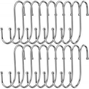 Eryi-Lot De 18 Crochet S Acier Inoxydable, Crochet En Métal Robuste Double Pour Suspendre Tasses, Vêtements, Pots Et Des Bols, Convient Pour Cuisine, Bain, Jardin, L'armoire - Neuf
