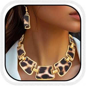 Parure Collier Et Boucles D'oreilles L&eacute;opard En Or Pour Femme - Neuf