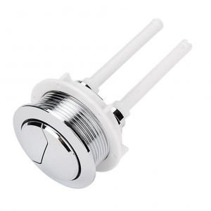 Tige de bouton-poussoir de chasse d'eau double argent&eacute;e de 114 mm pour trou de r&eacute;servoir de 38 mm - Neuf