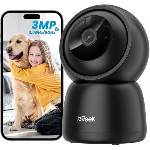 2K (3Mp) Wifi Indoor Surveillance Camera 360° U2013 2.4G/5Ghz Wifi Indoor Camera, Ptz Motion Detection, Two-Way Audio, Alexa - Neuf