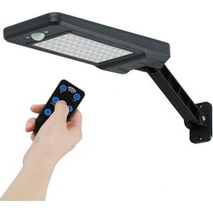 60 Led Lampes Solaires Extérieur Etanche Ip65, Applique Murale Led Telecommande, Lampe De Sécurité Solaire Sans Fil Pour Jardin, Garage, Cour, Escalier, Patio - Neuf