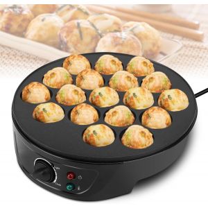 Subzonal-Machine &Agrave; Takoyaki, Takoyaki &Eacute;lectrique En Fonte Pancake Ball Maker Avec 18 Cavit&eacute;s Poffertjes Po&ecirc;le &Agrave; Rev&ecirc;tement Antiadh&eacute;sif, Pour La Fabrication De Takoyaki Japonais - Neuf