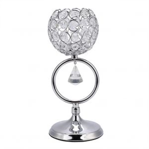 HJLIAN Bougeoir en cristal pour table basse, piece maitresse decorative pour mariage - Neuf