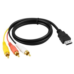 ERYI-Hdmi Mâle Vers 3-Rca, Câble Adaptateur Rca Vers Hdmi 3 1,5M, Transfert Vidéo Et Audio De H Dmi À Rc A, Connecteur Plaqué Or, Supporte 1080P, Pour Relier Lecteurs Dvd, Téléviseurs Anciens, Projec - Neuf