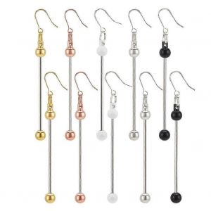 Lot De 10 Barres De Boucles D'oreilles Perl&eacute;es,5 Couleurs - Neuf