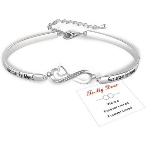 925 Sterling Silver Bracelet For Women - Infinity Bracelet With Cubic Zirconia - Friendship Bracelets,Birthday Gift For Women Ladies Sister Jewellery Gift - Silver/Rosegold,With Box - Neuf