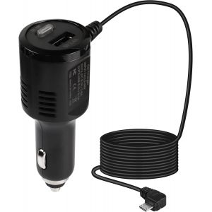 Eryi-Chargeur De Voiture De Tachygraphe Avec Câble D'alimentation Micro Usb, Chargeur Rapide 12v À 5v Avec Chargeur Usb Et Bouton[3795] - Neuf