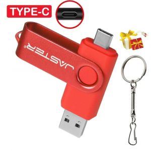 KALPZ-Type-C Cl&eacute; Usb 128Gb Capacit&eacute; R&eacute;elle Cl&eacute; Usb 64Gb Porte-Cl&eacute;s Gratuit Cl&eacute; M&eacute;moire Cadeau D'Affaires Cr&eacute;atif Rouge U Disque Bleu 32G,Red,128 Go - Neuf