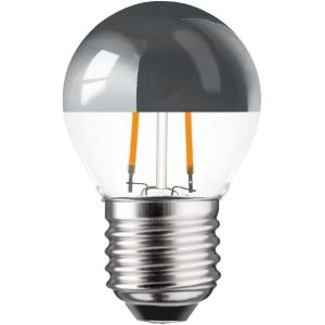 SJZG-Ampoule À Filament Led Et Tête Miroir, En Forme De Poire, 2 W = 25 W, Culot E27 Kvs, Blanc Chaud, Rétro-Fit Nostalgie (2 W 2700 K, Argenté, 1 Pièce) - Neuf