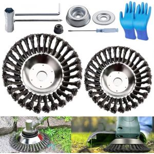 Metal Brush for Brushcutter,Steel Wire Weeding Head,Lawn Brush Brush,Weed Brush,Universal Brush Head (6+8Zoll) - Neuf