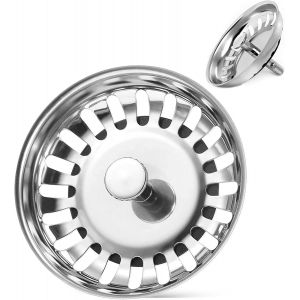 JGD-Bonde d'&eacute;vier universelle en acier inoxydable - Diam&egrave;tre : 80 mm - 20 fentes - Accessoire d'&eacute;vier - Blanco et Franke - Pour &eacute;vier de cuisine - Neuf