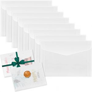 ASFASFq-50 enveloppes d'invitation, enveloppes parchemin translucides, enveloppes transparentes de mariage, enveloppes en papier blanc vierge pour cartes de v?ux, cartes postales, photos (23 cm x 1 - Neuf