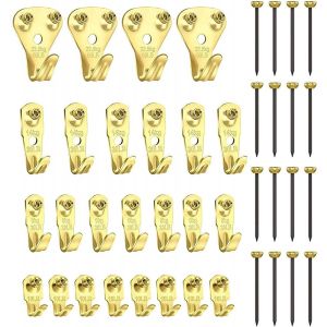 MEVRONISSHOP-Crochet pour Cadre Photo,120 PCS Accroche Tableau Fixation Cadre Crochet Crochets &agrave; Suspendre avec Vis Accroche Tableau Crochets Mural pour Fixation Cadres Photos Miroirs - Neuf