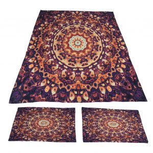 Hjlian Parure De Lit 3 Pieces A Rayures Jaunes Style Boheme Avec Housse De Couette Et Taies D'oreiller, Pour Chambre A Coucher, 200 X 200 Cm - Neuf