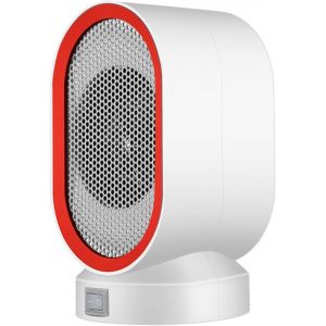 Mini radiateur électrique 400 W, chauffage domestique, ventilateur, miniature, faible consommation, petit appareil de chauffage solaire, faible bruit (couleur : rouge) - Neuf
