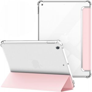 Kal-Coque Pour Ipad 9ème Génération 10,2 Pouces 2021/2020/2019, Ipad 7ème/8ème Gén Étui Arrière Souple Transparent Tpu, Protecteur Housse Smart Cover Case Résistant Veille/Réveil Automatique, Rose - Neuf