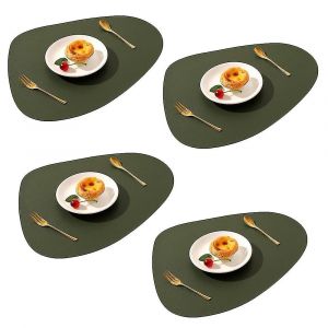 Ensemble De 4 Sets De Table En Cuir, Lavables Et Faciles &Agrave; Nettoyer. - Neuf