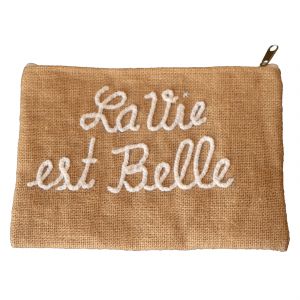 Pochette Jute "La Vie est Belle - Neuf