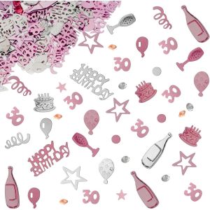 Confettis Deco, Confetti Anniversaire Decoration Fete 30g, 30 Ans, Or Rose Argent Confettis Anniversaire Nombre ?toile De Table Deco, pour Anniversaires Carnaval F&iquest;&ordm;te D&iquest;&iquest;corations De Table - Neuf
