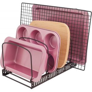 Support Pour Plats De Four Avec 10 Compartiment, Plateaux Et Planches &Agrave; D&eacute;couper En M&eacute;tal Pour Plaques De P&acirc;tisserie Range Couvercle Compact Rangement Cuisine Peu Encombrant Pour Ustensiles - Neuf