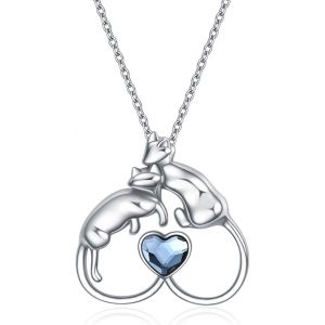 Collier En Argent Sterling Renard Pour Femme Avec Forme Cristal De Autriche Fox Collier Cadeau Pour Fille Animal Renard Bijoux Pour Maman[Col9220938] - Neuf