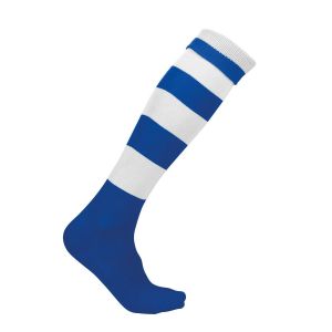 Chaussettes Sport Ray&eacute;es - Pa021 - Bleu Roi Et Blanc - Neuf