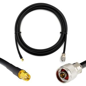 N mâle étanche à SMA mâle 30cm Cable coaxial 50ohm 5D-FB Ø7.5mm Câble d'extension exterieur à faible perte rallonge pour Routeur WIFI Radio Antenne LTE GSM Amplificateur 4G 5G 6G LTE Hotspot - Neuf