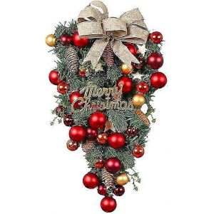 De No&euml;l artificiel en forme de Larme Swag avec la Canne de Bonbons Arc et de Baies Rouges de Vacances pour les D&eacute;corations de l'Arbre de - Neuf