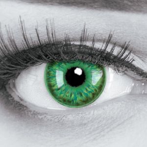 Lentilles Couleur Vert Witch Green. Pour Halloween,Fantaisie,Carnaval+Étuis À Lentilles De Contact I 1 Paire(2 Pièces) I 0,00 Dioptries I Sans Correction - Neuf