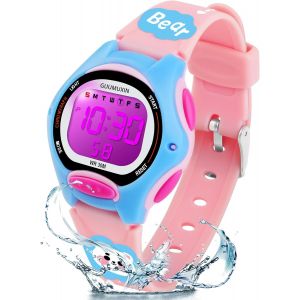 Kalanka-Montre Enfant Digitale, Enfants Sport Garcon Fille 5 Atm Etanche Numériques Extérieure Pour Montre Adolescent Garcon,Avec Chronomètre/Alarm/Lumières De 7 Coloré - Neuf