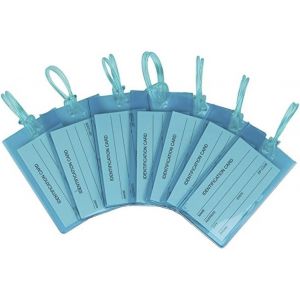 KALANKA-Lot de 7 Étiquettes de Bagages | Étiquettes pour Valises, Sacs à Dos, Sacs de Voyage, Sacs de Sport, Bagages Cabine et Plus | Flexibles & Couleurs Vives | Étiquettes de Voyage Bleues - Neuf