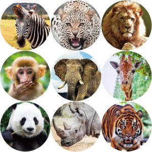 2 pack réaliste zoo animal autocollant safari animal jungle 200pcs par rouleau pour enfants - Neuf