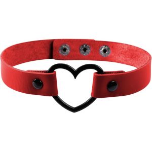 Trahoo-Pu Cuir Choker Dames Collier Gothique Femmes Coeur Choker Punk Col Homme Réglable - Neuf