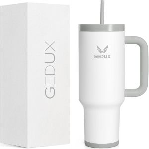 Tianyi-Gedux Gourde Avec Paille 1,2 L - Gobelet Isotherme Refroidit 11 Heures - 48 Heures Refroidie À Glace - Passe Au Lave-Vaisselle - Bouteille Isotherme Sans Bpa - Tasse À Café À Emporter - Neuf