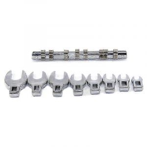 Jeu de cl&eacute;s &agrave; pied de biche &agrave; entra&icirc;nement 3/8 avec organisateur de clips 10-22mm tailles m&eacute;trique r&eacute;paration - Neuf