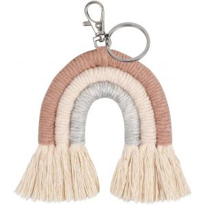Kal-Tissage Arc-En-Ciel Porte-Clés Pour Femmes Gland Macramé Porte-Clés Porte-Clés Bijoux - Neuf