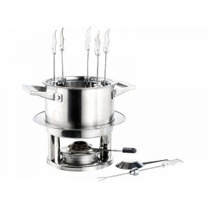 Service &agrave; fondue inox 6 personnes avec r&eacute;chaud - Neuf